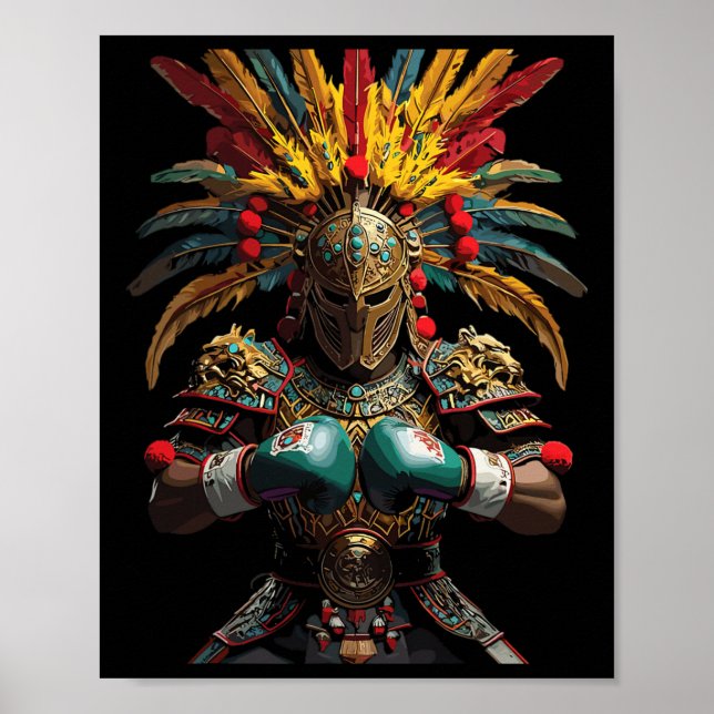 Póster Boxeo mexicano: el poder del guerrero azteca (Frente)