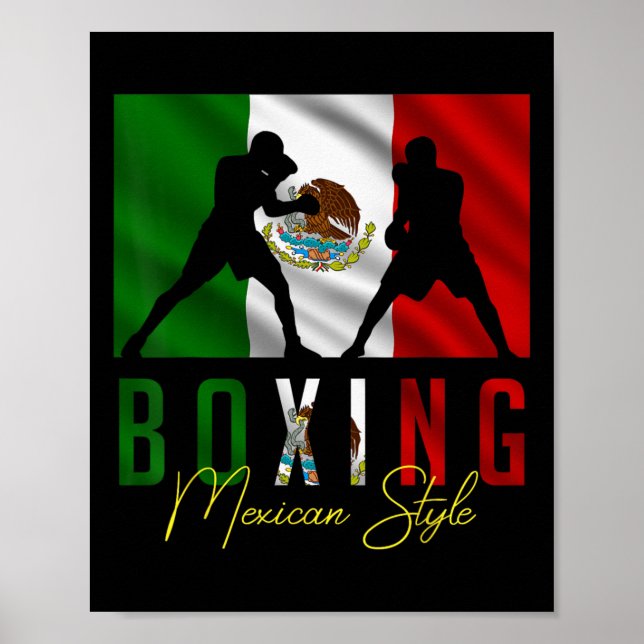 Póster Boxeo Mexicano Humorístico Sparring Kickboxing Kic (Frente)