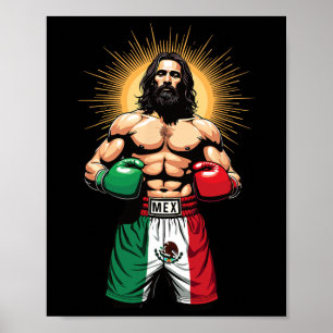 Póster Boxeo mexicano Jesucristo Cortometrajes de boxeo