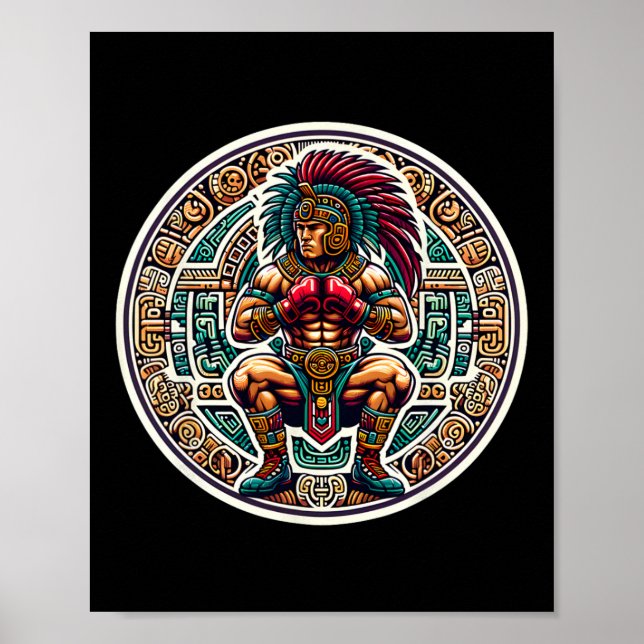 Póster Boxeo México Gracioso Boxeo Mexicano de Estilo Vin (Frente)
