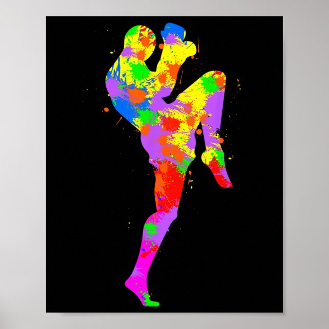 Póster Boxeo Muay Thai Niños Hombres (Frente)