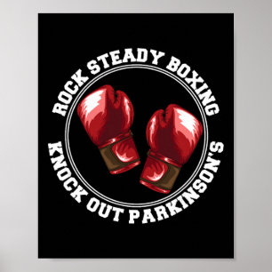 Póster Boxeo Rock Steady Derriba Luchador contra Parkinso