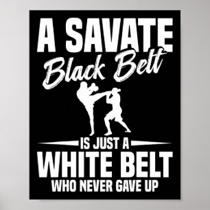 Póster Boxeo Savate Artes Marciales Cinturón Negro Kickbo