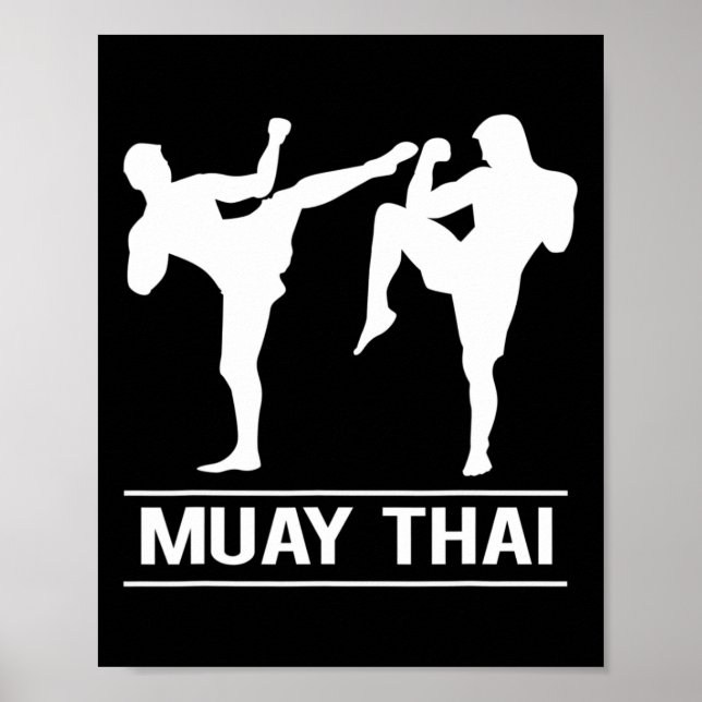 Póster Boxeo Tailandés Kickboxing Mma Luchadores Muay Tha (Frente)