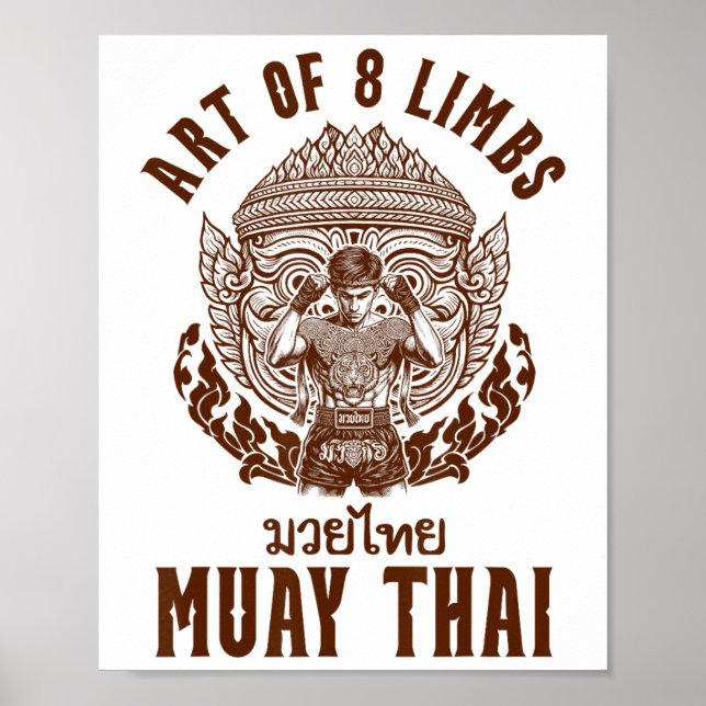 Póster Boxeo Tailandés Muay De Boxeo Tailandés De Boxeo D (Frente)