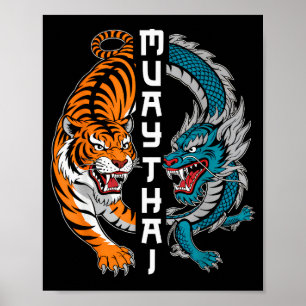 Póster Boxeo tailandés Muay Thai Fanáticos Hombres Mujere