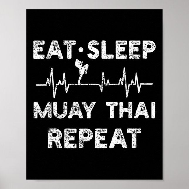 Póster Boxeo Tailandés Muay Thai Kickboxing (Frente)