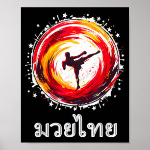 Póster Boxeo Tailandés Muay Thai MMA de las Ocho Extremid