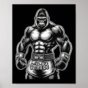 Póster Boxeo Tailandés y Kickboxing - Gorila de Muay Thai