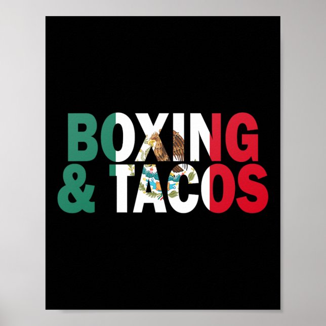 Póster Boxeo Y Tacos Divertidos En México (Frente)