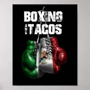 Póster Boxeo Y Tacos Divertidos En México