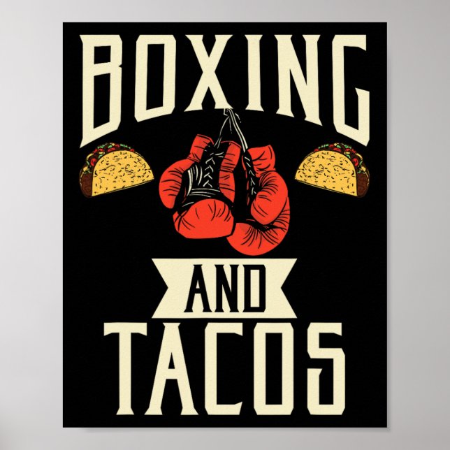 Póster Boxeo Y Tacos Taco De Comida Mexicana (Frente)