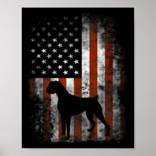 Póster Boxer Bandera Americana Camisa Ee.Uu. Regalo De Pe