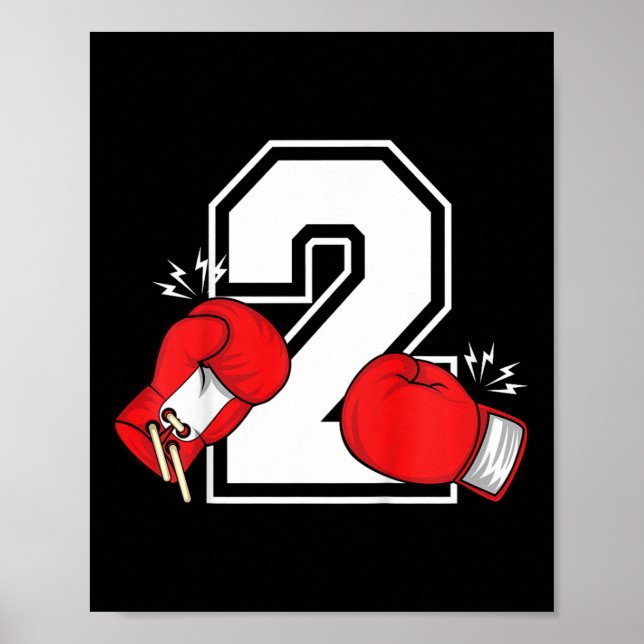 Póster Boxer Boxer Boxer de 2 años de edad para niños (Frente)