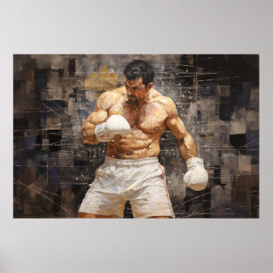 Póster Boxer Boxing Sport Pintura Resumen Decor Art