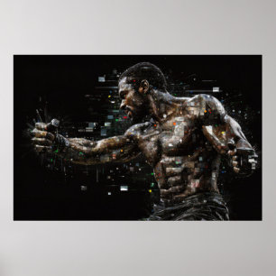Póster Boxer Boxing Sport Pintura Resumen Decor Art
