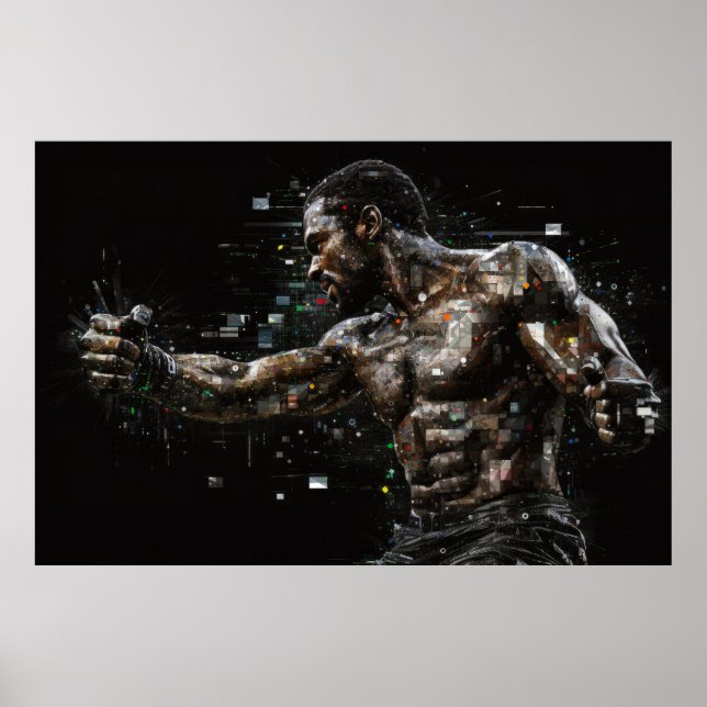 Póster Boxer Boxing Sport Pintura Resumen Decor Art (Frente)