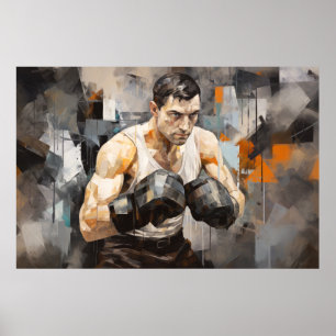 Póster Boxer Boxing Sport Pintura Resumen Decor Art