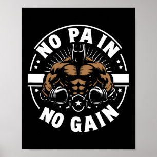 Póster Boxer Cita Sin Dolor Sin Ganancia Rótulo Sin Dolor