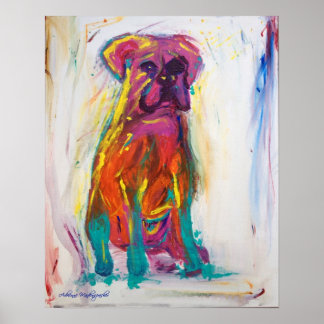 Póster Boxer Dog Abstract Poster