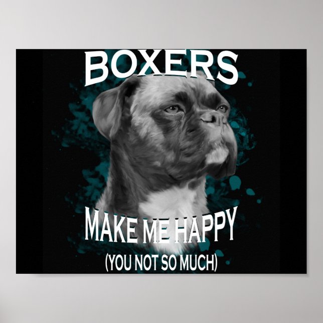 Póster Boxer Dog Animal Aovers Art Textos (Frente)