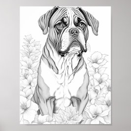 Póster Boxer Dog Coloring para adultos