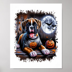 Póster Boxer Dog Halloween