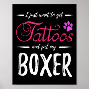 Póster Boxer Dog Lover Tattoo Shirt Funny Dog Mom Gift Id