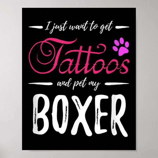 Póster Boxer Dog Lover Tattoo Shirt Funny Dog Mom Gift Id (Frente)
