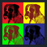 Póster Boxer Dog Pop Art Style<br><div class="desc">Un diseño más audaz de los perros boxers encabezan la huella en el famoso estilo PopArt.</div>