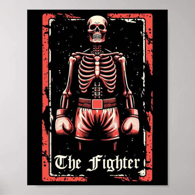 Póster Boxer Figher - Esquietón De Boxeo De Guantes De Es (Frente)