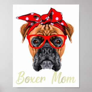 Póster Boxer Mom Dogs Día de la Madre Perros Amantes Rega