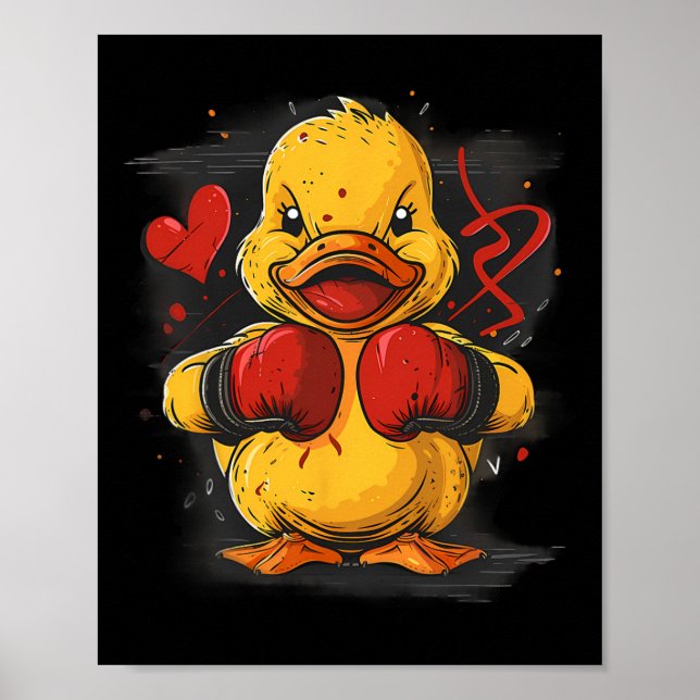 Póster Boxer Rubber Duck With Boxing Gloves Kickboxing Fu (Frente)