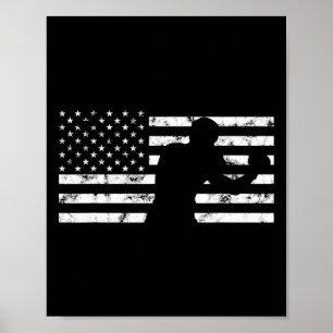 Póster Boxer Usa Flag Guante De Boxeo Luchador Pelea Kick