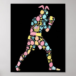 Póster Boxing Bunny Easter Egy Easter Day Mujeres de Sema