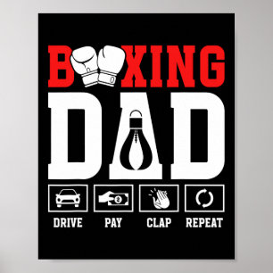 Póster Boxing Dad Drive Pay Clap Boxing Father