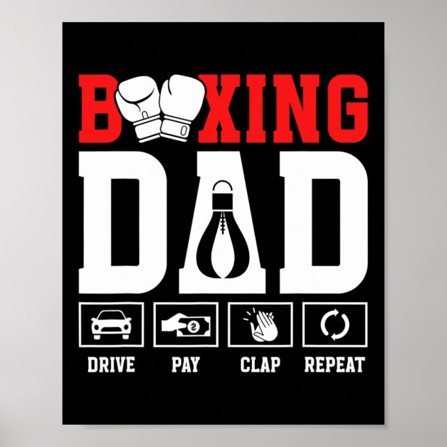 Póster Boxing Dad Drive Pay Clap Boxing Father (Frente)