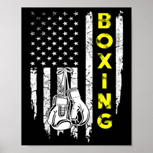 Póster Boxing Ee.Uu. Bandera Estadounidense 4 De Julio Pa