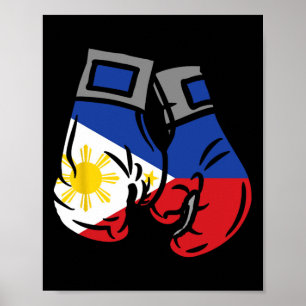 Póster Boxing Glove Con La Bandera De Filipinas