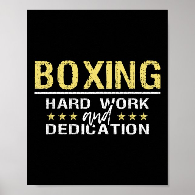 Póster Boxing Hard Work And Dedication - Kickboxing Gym B (Frente)
