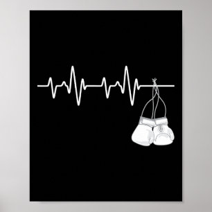 Póster Boxing Heartbeat - Boxer Boxeador de boxeo Kickbox