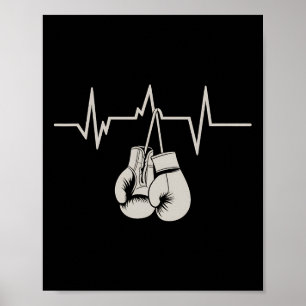 Póster Boxing Heartbeat Boxing Guantes de entrenamiento d