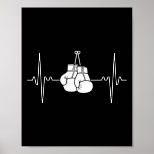 Póster Boxing Heartbeat Line Punch Design 1