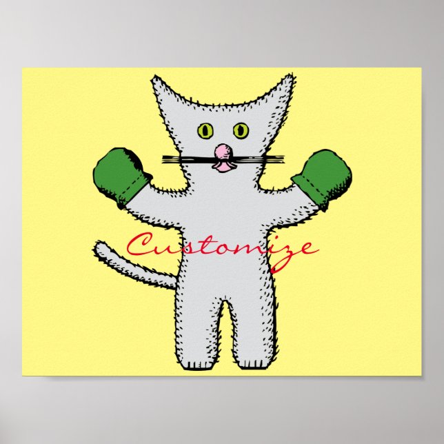 Póster Boxing Kitten con Mittens_Cove (Frente)