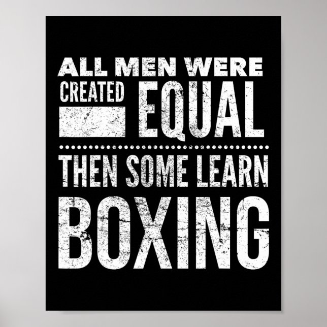 Póster Boxing Men Funny Boxer Statement For Coach Gym Mot (Frente)