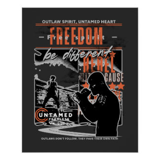 Póster Boxing Motivation Rebel Fighter Gym & Training