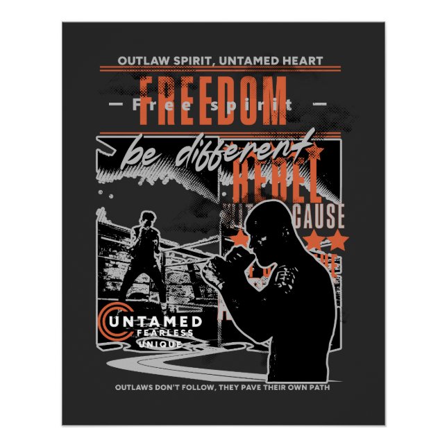 Póster Boxing Motivation Rebel Fighter Gym & Training (Anverso)