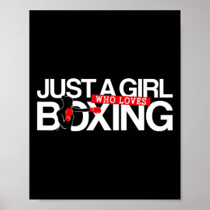 Póster Boxing Vintage sólo un Chica que ama el boxeo