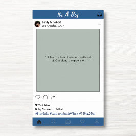 Póster Boy Baby Shower Party Prop Photo Booth Frame Decor