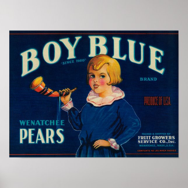 Póster Boy Blue Pear Crate Label (Frente)
